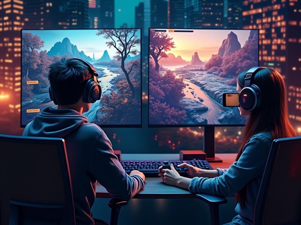 Une plateforme permet de jouer avec des amis sur le même jeu via split-screen virtuel